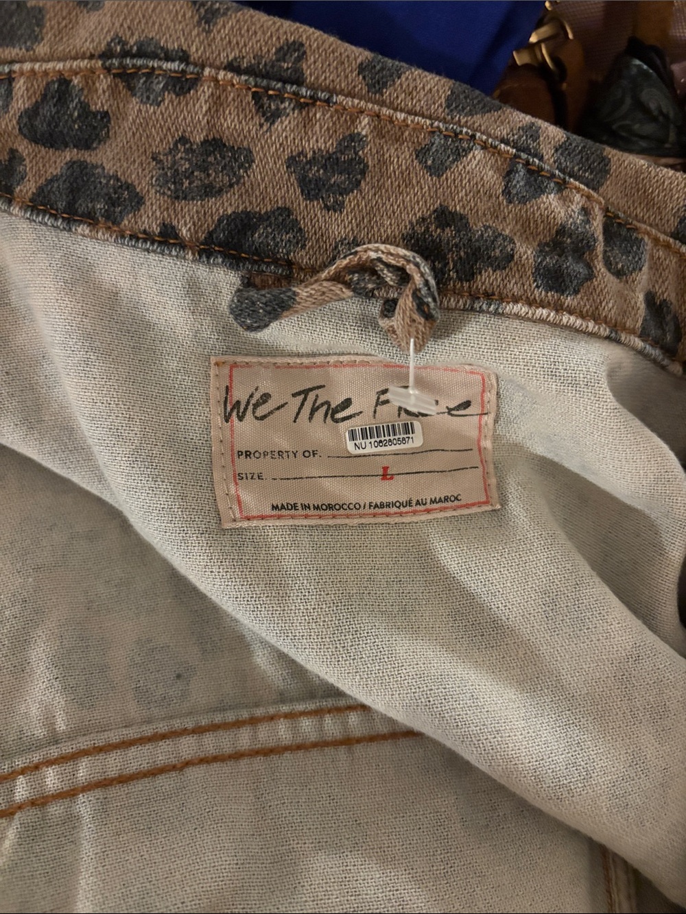 We The Free Monique Cheetah Denim Duster Jacket Size Large NWOT MSRP $228 - Picture 11 of 12
